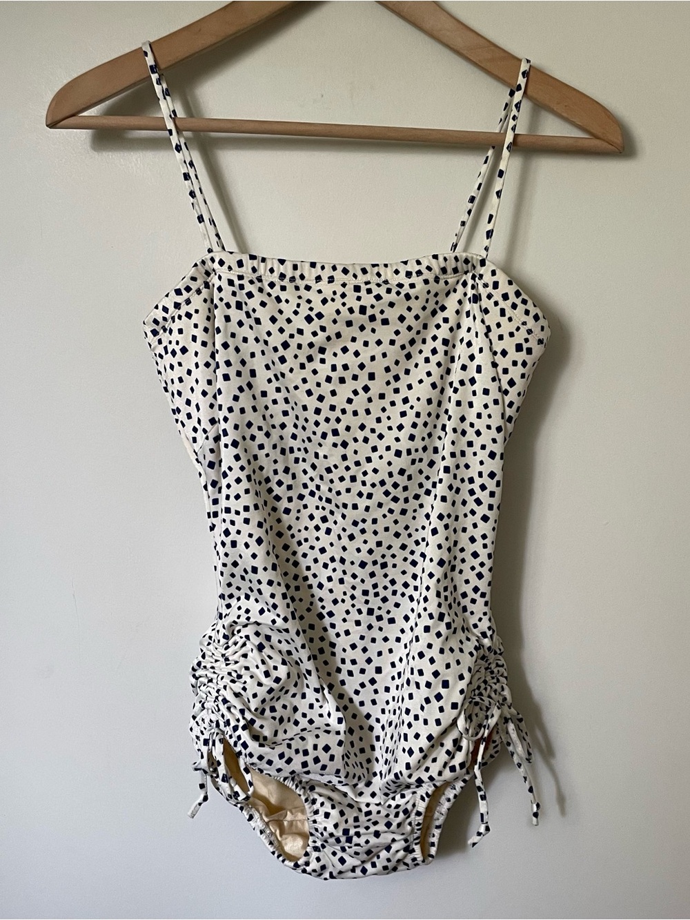 Vintage Camp Polka Dot Square Neck Bathing Suit Swimsuit One Piece Resortwear
